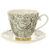 Чашка с блюдцем чайная форма Гвоздика рисунок Лето черное ИФЗ